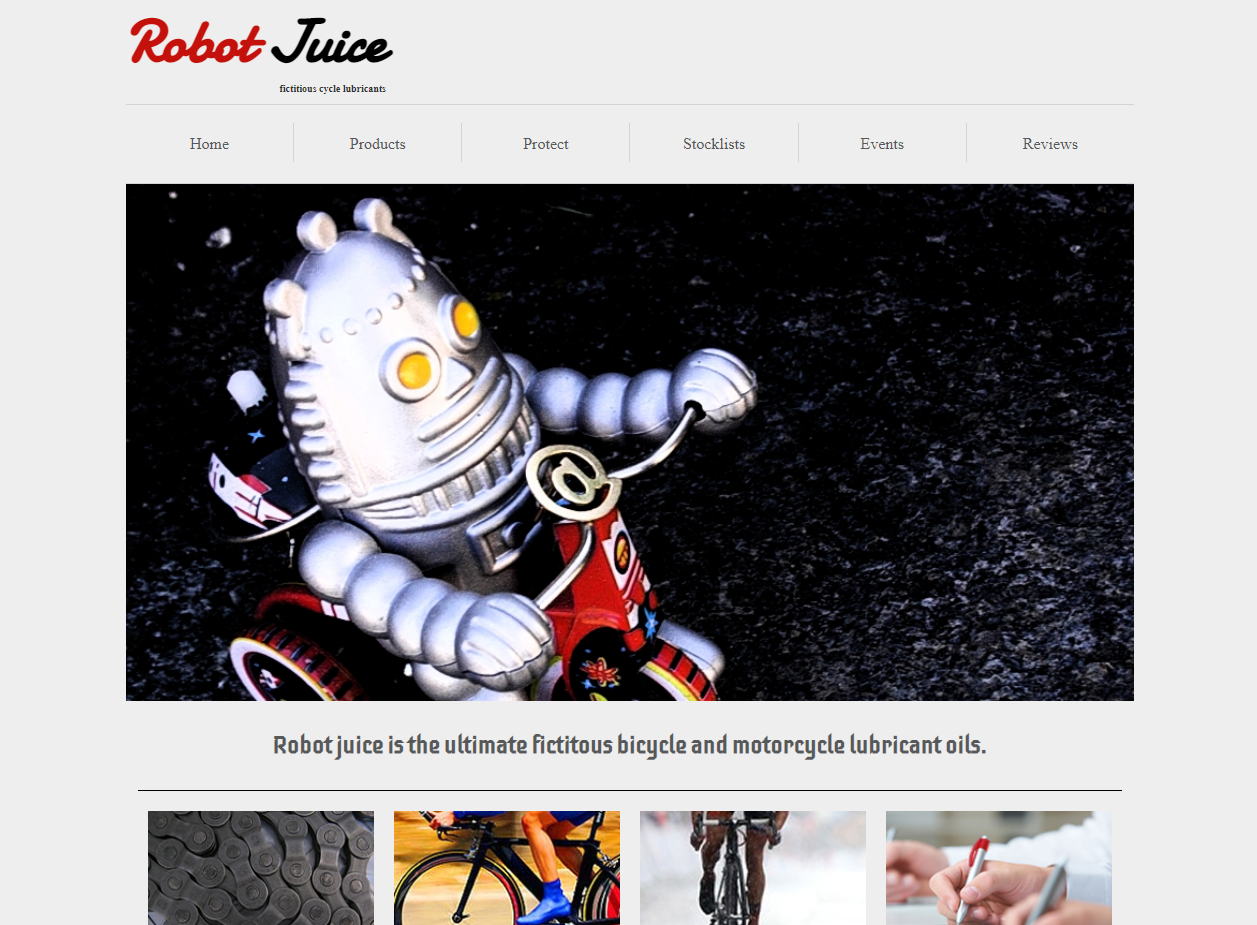 Image of the robot juice website